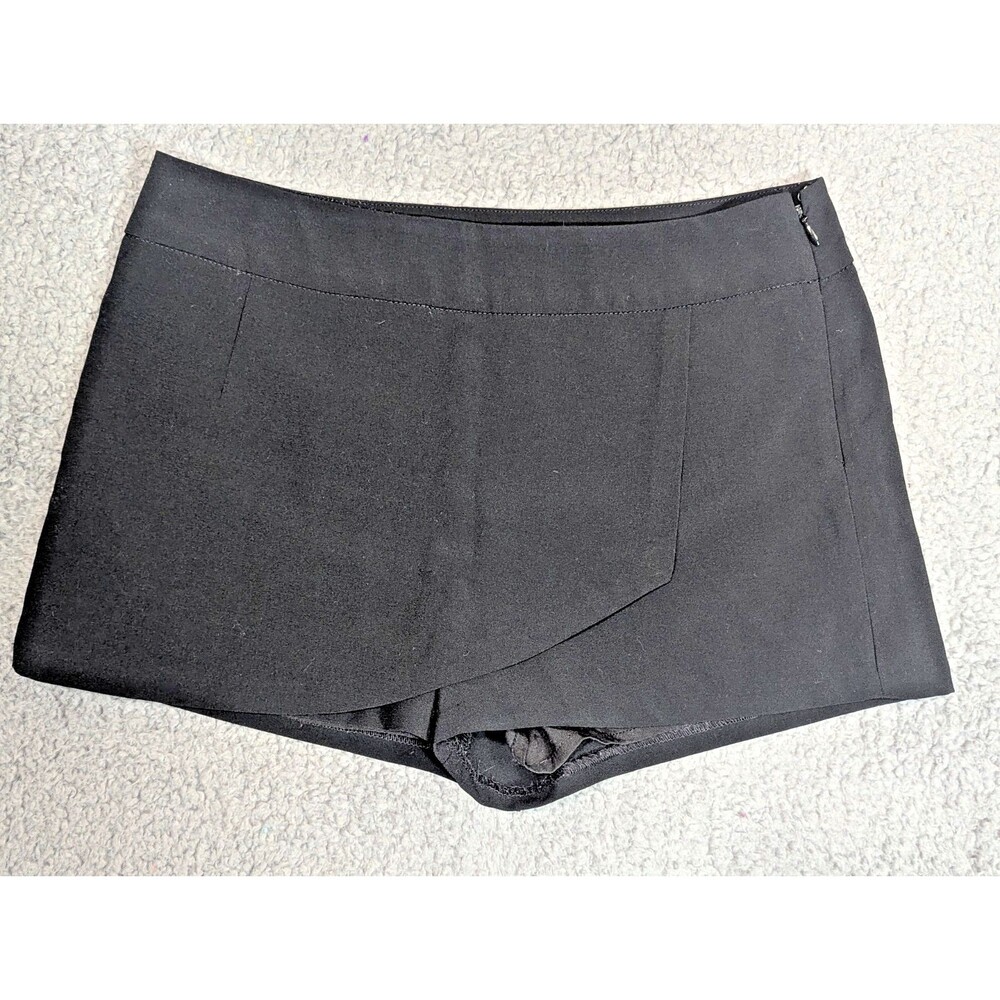 Guess Skort Womens 4 Black Stretch Mini Skirt Shorts Lined Side Zip Y2K